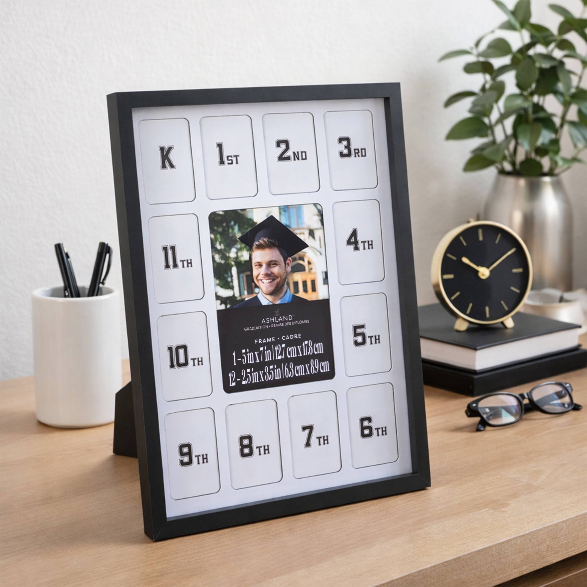 13 Opening 11" x 15" Black & White Grades Collage Frame, Graduation by Ashland®